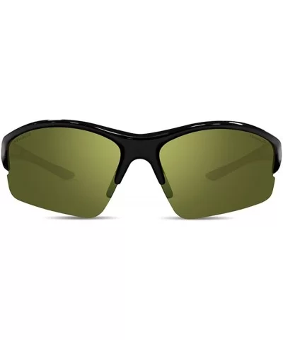 2 Epoch Golf Sport Sunglasses Black w/High Clarity Green & Black w/Amber Lens - CP18G527T78 $23.21 Wrap