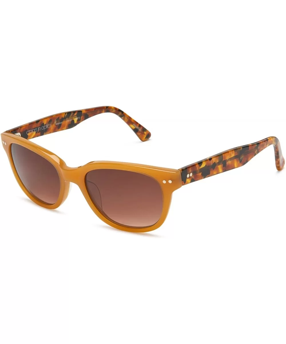 Women's CS122S Square Sunglasses- One Size - Orange Frame/Gradient Brown Lens - CJ113Z6WZWT $43.37 Square