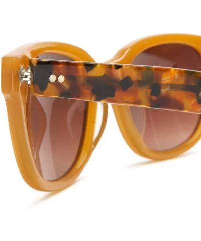 Women's CS122S Square Sunglasses- One Size - Orange Frame/Gradient Brown Lens - CJ113Z6WZWT $43.37 Square