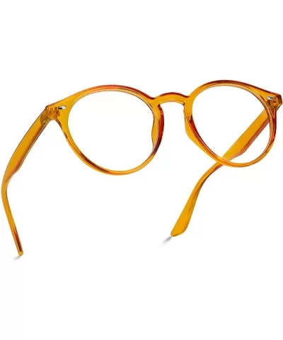 Clear Lens Semi Transparent Clear Frame Colorful Glasses - Orange Frame - CY187NK2RL4 $6.67 Cat Eye