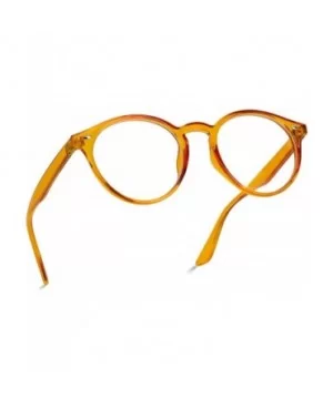 Clear Lens Semi Transparent Clear Frame Colorful Glasses - Orange Frame - CY187NK2RL4 $6.67 Cat Eye