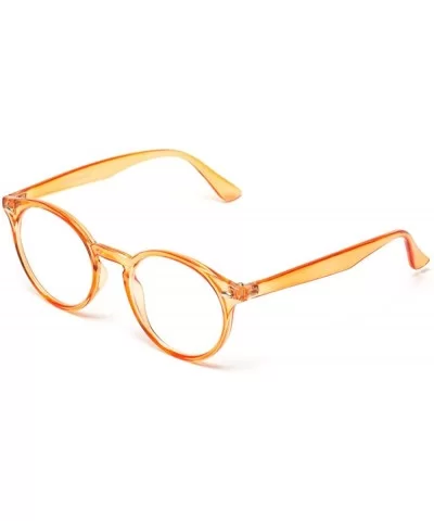 Clear Lens Semi Transparent Clear Frame Colorful Glasses - Orange Frame - CY187NK2RL4 $6.67 Cat Eye