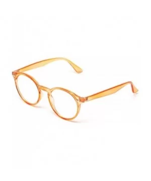 Clear Lens Semi Transparent Clear Frame Colorful Glasses - Orange Frame - CY187NK2RL4 $6.67 Cat Eye