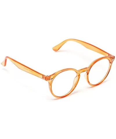 Clear Lens Semi Transparent Clear Frame Colorful Glasses - Orange Frame - CY187NK2RL4 $6.67 Cat Eye