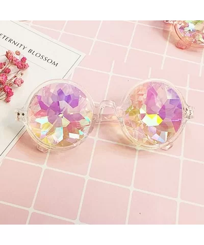 Festivals Kaleidoscope Glasses Rainbow Prism Sunglasses Goggles - White - CQ12NSEAORX $9.07 Wrap