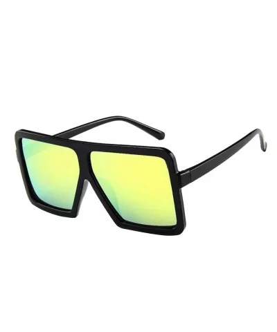 Oversize Vintage Sunglasses Classic Protection - Yellow - CK18RH4ICY7 $9.35 Semi-rimless