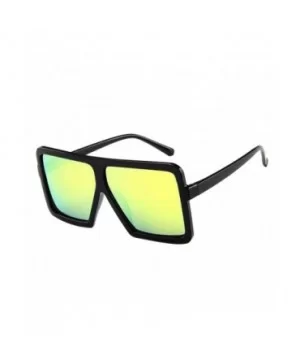 Oversize Vintage Sunglasses Classic Protection - Yellow - CK18RH4ICY7 $9.35 Semi-rimless