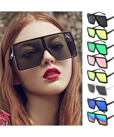 Oversize Vintage Sunglasses Classic Protection - Yellow - CK18RH4ICY7 $9.35 Semi-rimless