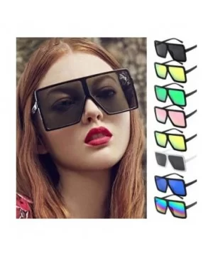 Oversize Vintage Sunglasses Classic Protection - Yellow - CK18RH4ICY7 $9.35 Semi-rimless