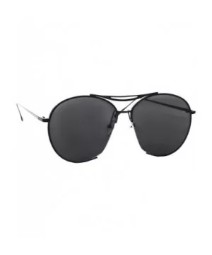 Oversized Sunglasses Men Women Metal Retro Aviator Classic Vintage - Black Metal Frame / Black Lens - CL18UMEZU46 $5.49 Aviator