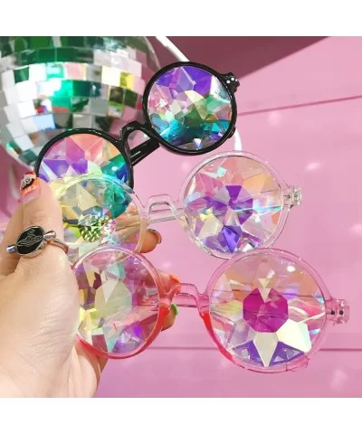 Festivals Kaleidoscope Glasses Rainbow Prism Sunglasses Goggles - White - CQ12NSEAORX $9.07 Wrap