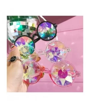 Festivals Kaleidoscope Glasses Rainbow Prism Sunglasses Goggles - White - CQ12NSEAORX $9.07 Wrap