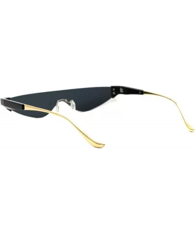 Flat Top Shield Futuristic Robot Cat Eye Sunglasses - All Black - CN18W0ZCXO7 $11.31 Shield