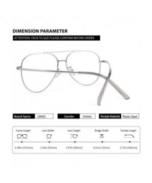 Fake Glasses for Men Women Fashion Pilot Metal Frame Non-Prescription Clear Lens Glasses PTO56 - Silver - CR18A0AL82I $11.38 ...