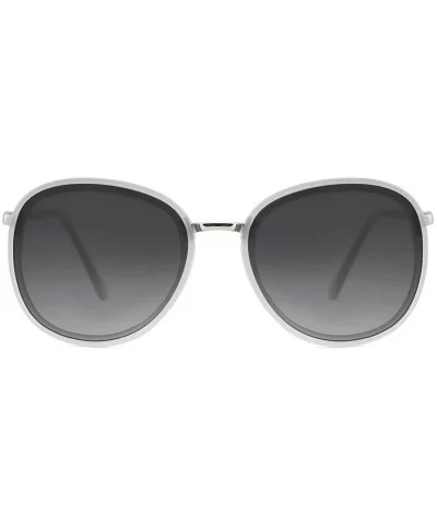 Fashion Sunglasses for Women Oversized Round Metal Frame UV400 Protection Tinted Lenses - Grey - CH18ZTSGWYY $8.87 Oversized