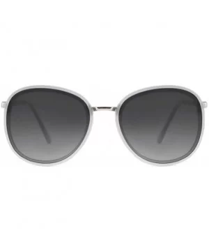 Fashion Sunglasses for Women Oversized Round Metal Frame UV400 Protection Tinted Lenses - Grey - CH18ZTSGWYY $8.87 Oversized