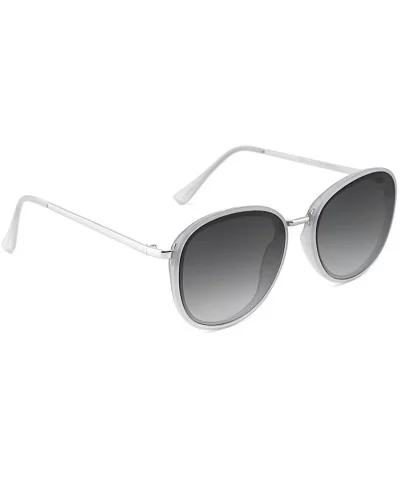 Fashion Sunglasses for Women Oversized Round Metal Frame UV400 Protection Tinted Lenses - Grey - CH18ZTSGWYY $8.87 Oversized