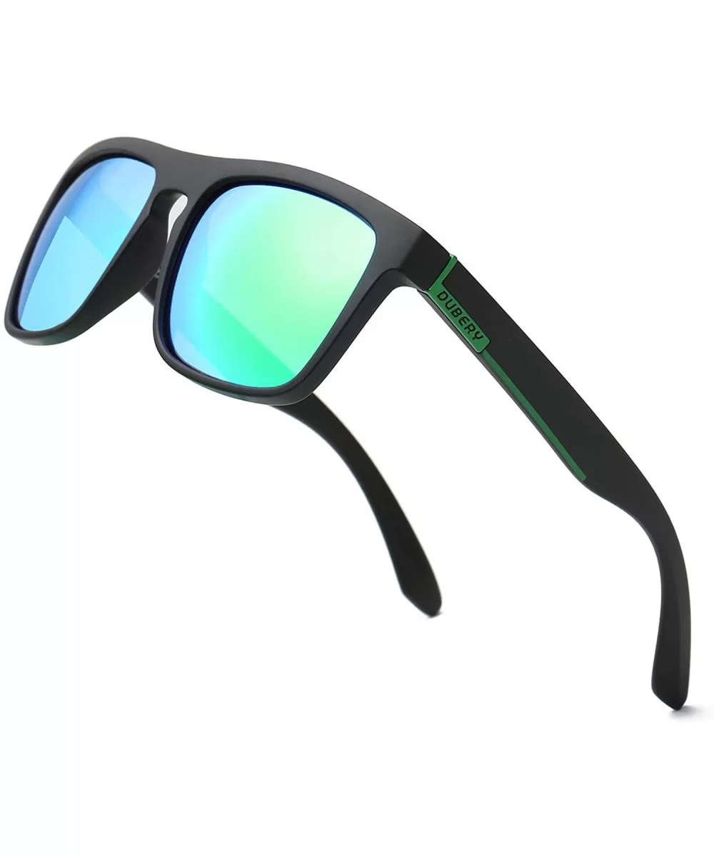 Classic Polarized Sunglasses for Men Women Retro 100% UV Protection Driving Sun Glasses D731 - Black/Green - CT18H828226 $11....