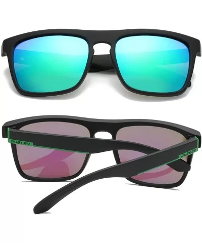 Classic Polarized Sunglasses for Men Women Retro 100% UV Protection Driving Sun Glasses D731 - Black/Green - CT18H828226 $11....