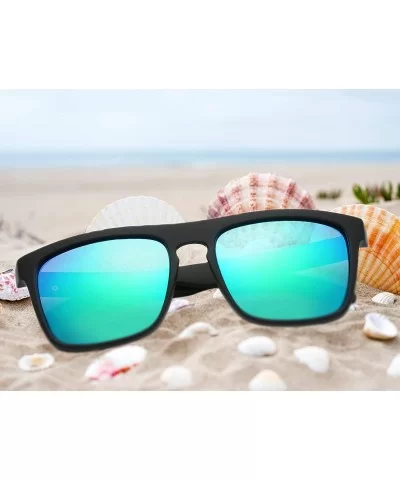 Classic Polarized Sunglasses for Men Women Retro 100% UV Protection Driving Sun Glasses D731 - Black/Green - CT18H828226 $11....