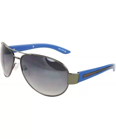 Vintage Retro Racer Inspired Aviator Sunglasses Tri-Layer UV400 Unisex - Bkbupb - C2124V9XYF5 $7.36 Aviator