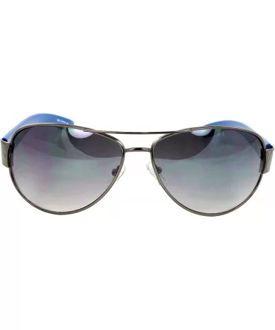 Vintage Retro Racer Inspired Aviator Sunglasses Tri-Layer UV400 Unisex - Bkbupb - C2124V9XYF5 $7.36 Aviator