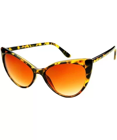 Womens Retro Vintage Style Tip Pointed Large Cat Eye Sunglasses - Tortoise - C411K8AP495 $7.29 Cat Eye