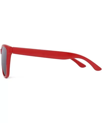 Retro Polarized Sunglasses for Women Men Vintage Square Mirror Glasses - Red Frame / Non-polarized Grey Lens - CU18WGA6NY0 $1...