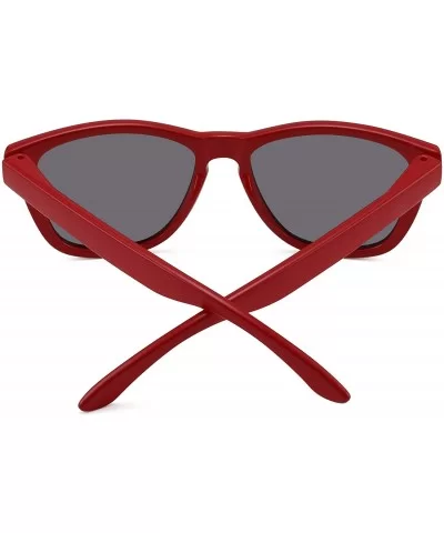 Retro Polarized Sunglasses for Women Men Vintage Square Mirror Glasses - Red Frame / Non-polarized Grey Lens - CU18WGA6NY0 $1...