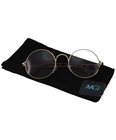 Jules - Retro Round Sunglasses with Microfiber Pouch - Gold / Clear Lens - CF187U96XWR $11.89 Goggle