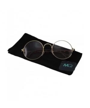 Jules - Retro Round Sunglasses with Microfiber Pouch - Gold / Clear Lens - CF187U96XWR $11.89 Goggle