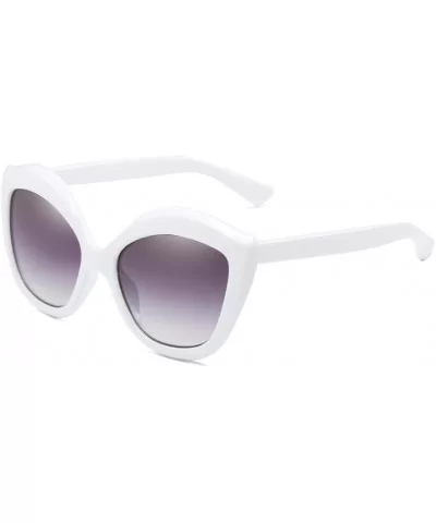 Cat Eye Sunglasses - Neutral Retro Full Frame UV400 Eyewear Sunglasses (E) - E - CG18E4STK3T $5.16 Cat Eye