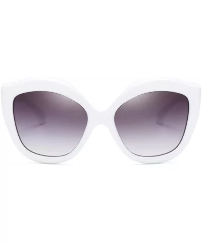 Cat Eye Sunglasses - Neutral Retro Full Frame UV400 Eyewear Sunglasses (E) - E - CG18E4STK3T $5.16 Cat Eye