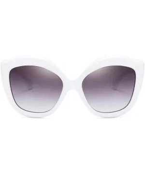 Cat Eye Sunglasses - Neutral Retro Full Frame UV400 Eyewear Sunglasses (E) - E - CG18E4STK3T $5.16 Cat Eye