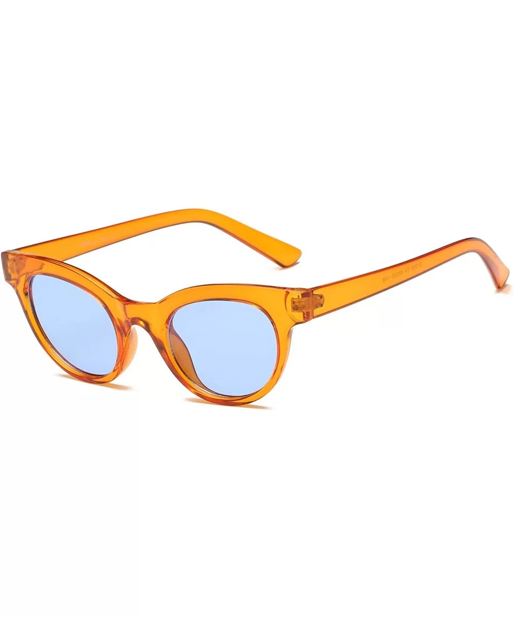 Women Round Cat Eye Sunglasses - Orange - CL18WTI8LYN $19.83 Round