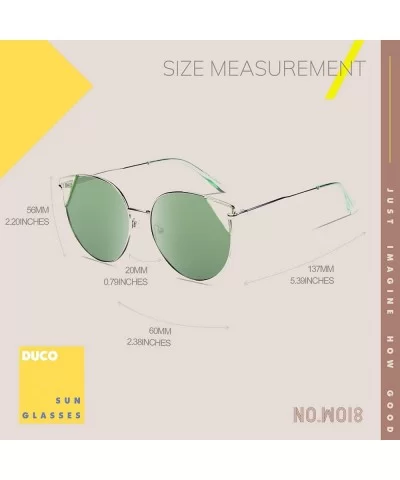 Vintage Retro Round Metal Polarized Sunglasses for Women 100% UV400 Protection W018 - Silver Green - CP196EAKHHE $21.56 Oval