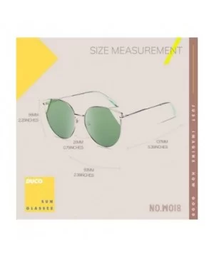 Vintage Retro Round Metal Polarized Sunglasses for Women 100% UV400 Protection W018 - Silver Green - CP196EAKHHE $21.56 Oval