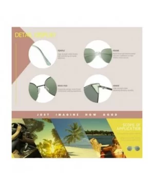 Vintage Retro Round Metal Polarized Sunglasses for Women 100% UV400 Protection W018 - Silver Green - CP196EAKHHE $21.56 Oval