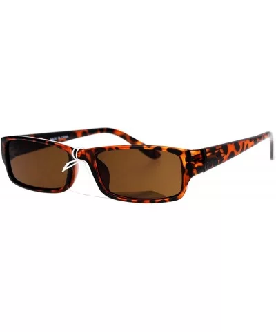 Small Rectangular Sunglasses Unisex Plastic Frame Spring Hinge Black UV 400 - Tortoise - CZ1884WKOLO $8.44 Rectangular