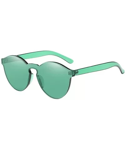 Women Fashion Cat Eye Shades Sunglasses Integrated UV Candy Colored Glasses - Green - CI1947XLNUS $4.67 Cat Eye