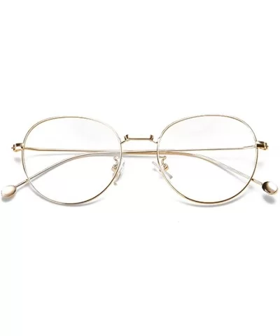 Man woman Nearsighted Glasses Retro Myopia Round Metal Glasses Frame - Golden - CR18G3RM3RT $23.18 Round