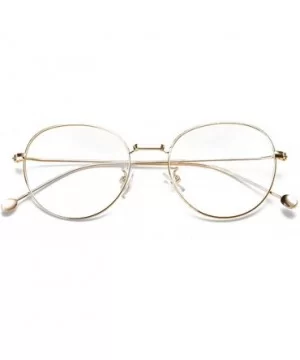 Man woman Nearsighted Glasses Retro Myopia Round Metal Glasses Frame - Golden - CR18G3RM3RT $23.18 Round