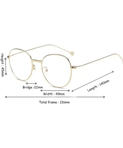 Man woman Nearsighted Glasses Retro Myopia Round Metal Glasses Frame - Golden - CR18G3RM3RT $23.18 Round