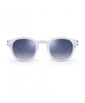 Vintage Round Polarized Sunglasses for Women Acetate Frame UV400 - Clear Frame / Gradient Grey Lens - CY18Q287N3M $16.72 Aviator