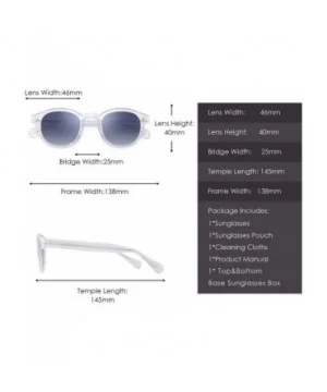 Vintage Round Polarized Sunglasses for Women Acetate Frame UV400 - Clear Frame / Gradient Grey Lens - CY18Q287N3M $16.72 Aviator