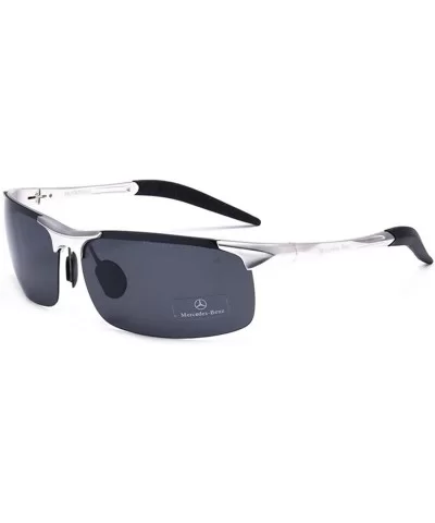 Polarized Sunglasses Aluminum Magnesium Lightweight - Silver - CD190S6KZ6M $27.95 Sport