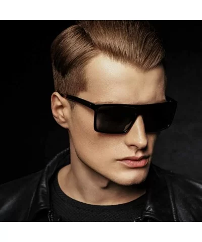 Men's Classic Style Square Polarized Sunglasses Plastic Lightweight Eyewear UV Protection For Driving - CQ186HGCYG5 $8.95 Sport