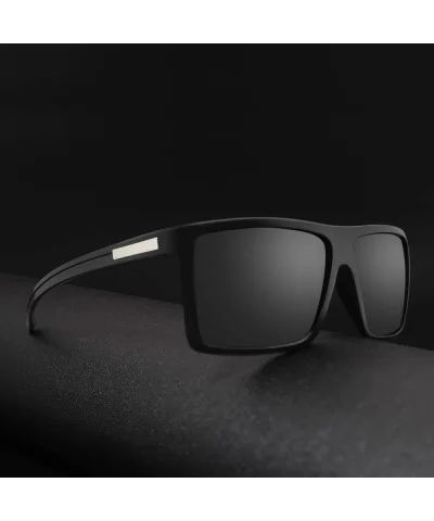 Men's Classic Style Square Polarized Sunglasses Plastic Lightweight Eyewear UV Protection For Driving - CQ186HGCYG5 $8.95 Sport