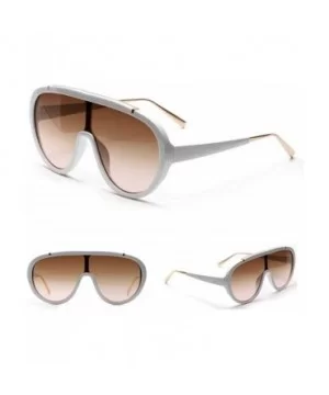 One Piece Sunglasses Oversized Hot Selling Mens Goggles Sun Glasses Female Summer Uv400 - White With Brown - CM1976K3MMH $6.8...