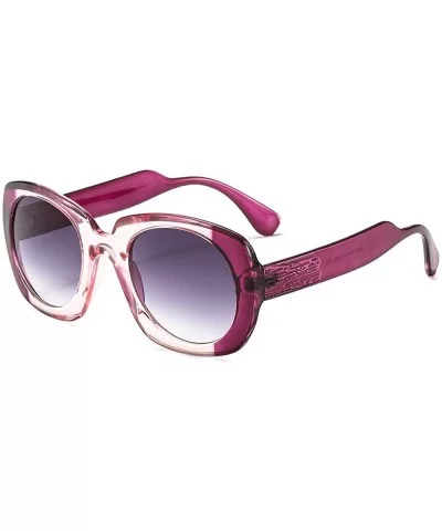 2019 new fashion square sunglasses retro unisex wide leg brand design sunglasses UV400 - Purple - CO18RI4Z9SG $11.23 Square